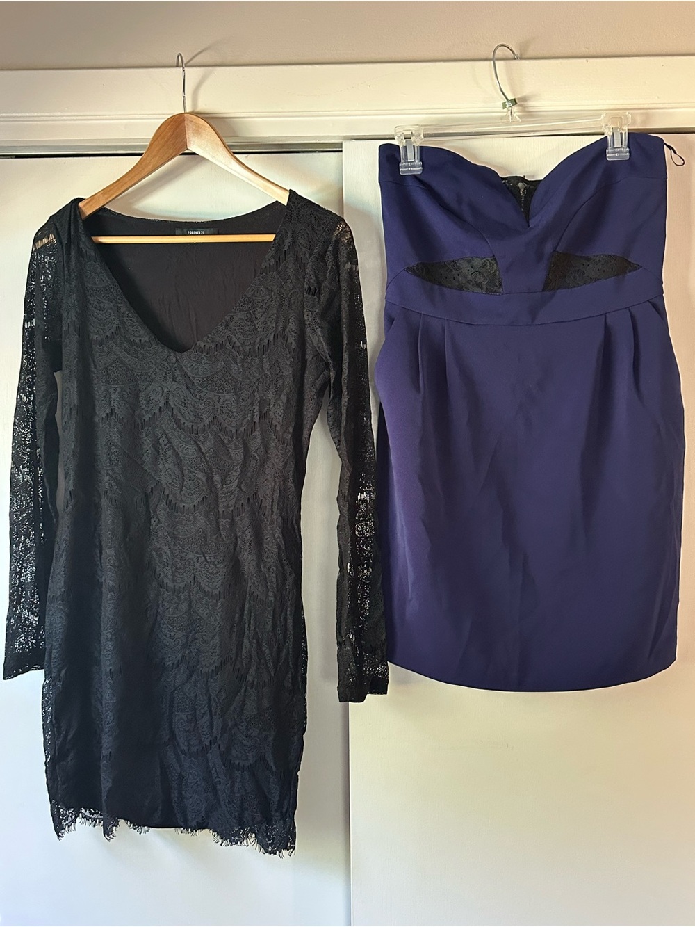 Dress Bundle-Black Lace Long-Sleeve Dress | Elegant Navy Blue Dress